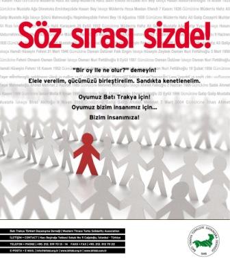 Batı Trakya Türk Azınlığı’na Açık Çağrı: Batı Trakya Türk Azınlığı ve geleceğimiz için 6 Mayıs’ta haydi sandığa….